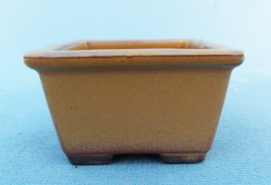 High Quality Japanese Glazed Square Bonsai Pot - 3"