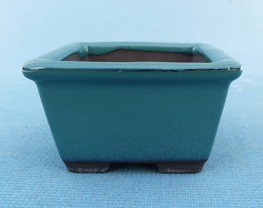 High Quality Japanese Glazed Square Bonsai Pot - 3"