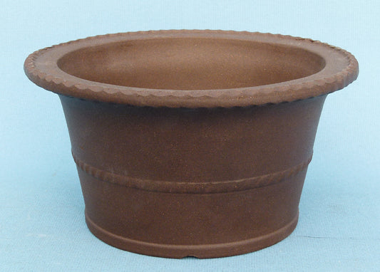 Deep Round Unglazed Quality Bonsai Pot - 11"