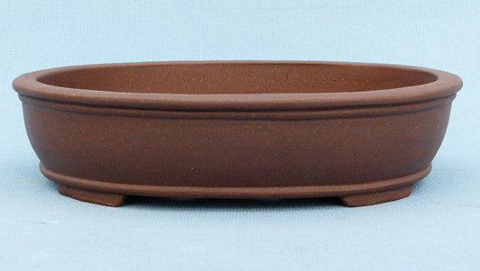 Oval Unglazed Quality Bonsai Pot - 8"