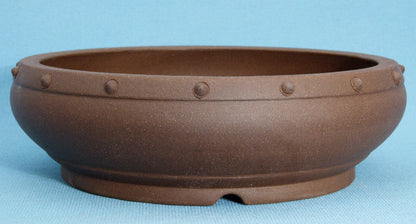 Round Unglazed Quality Bonsai Drum Pot - 9.5"