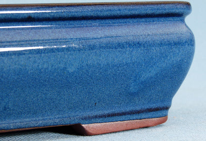 Bonsai Basics Blue Glazed Rectangular Bonsai Pot - 10"