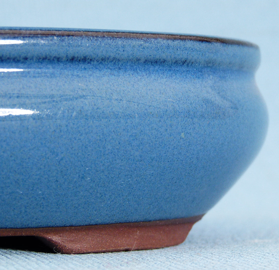 Bonsai Basics Blue Glazed Oval Bonsai Pot - 8"