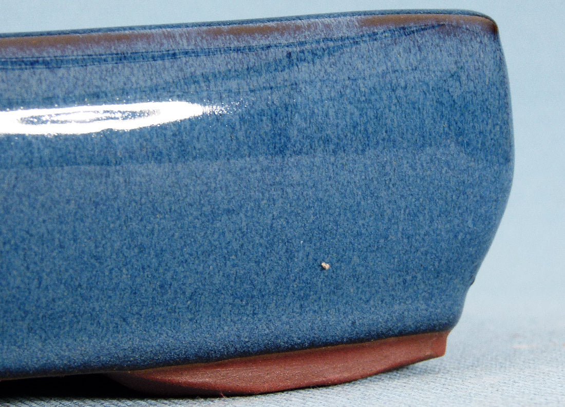 Bonsai Basics Blue Glazed Rectangular Bonsai Pot - 8"