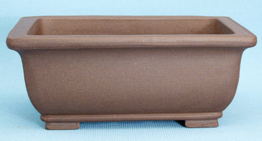 Deep Rectangular Unglazed Quality Bonsai Pot - 9"