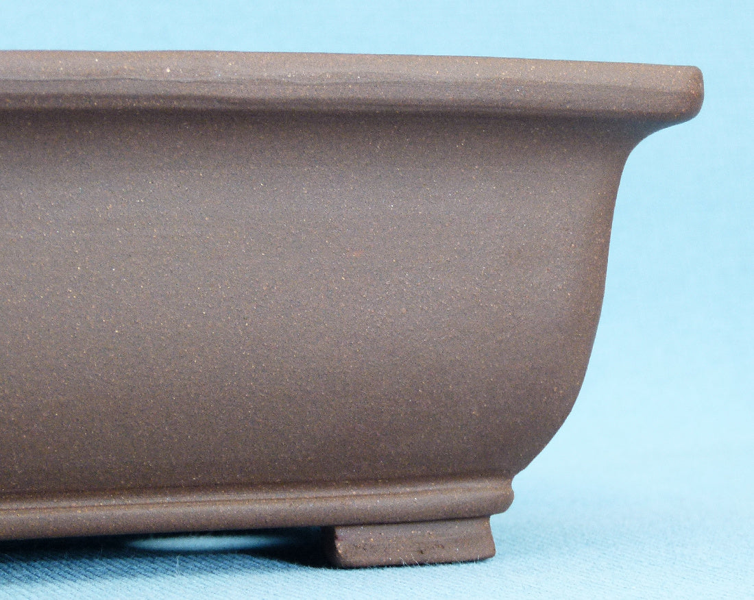 Deep Rectangular Unglazed Quality Bonsai Pot - 9"