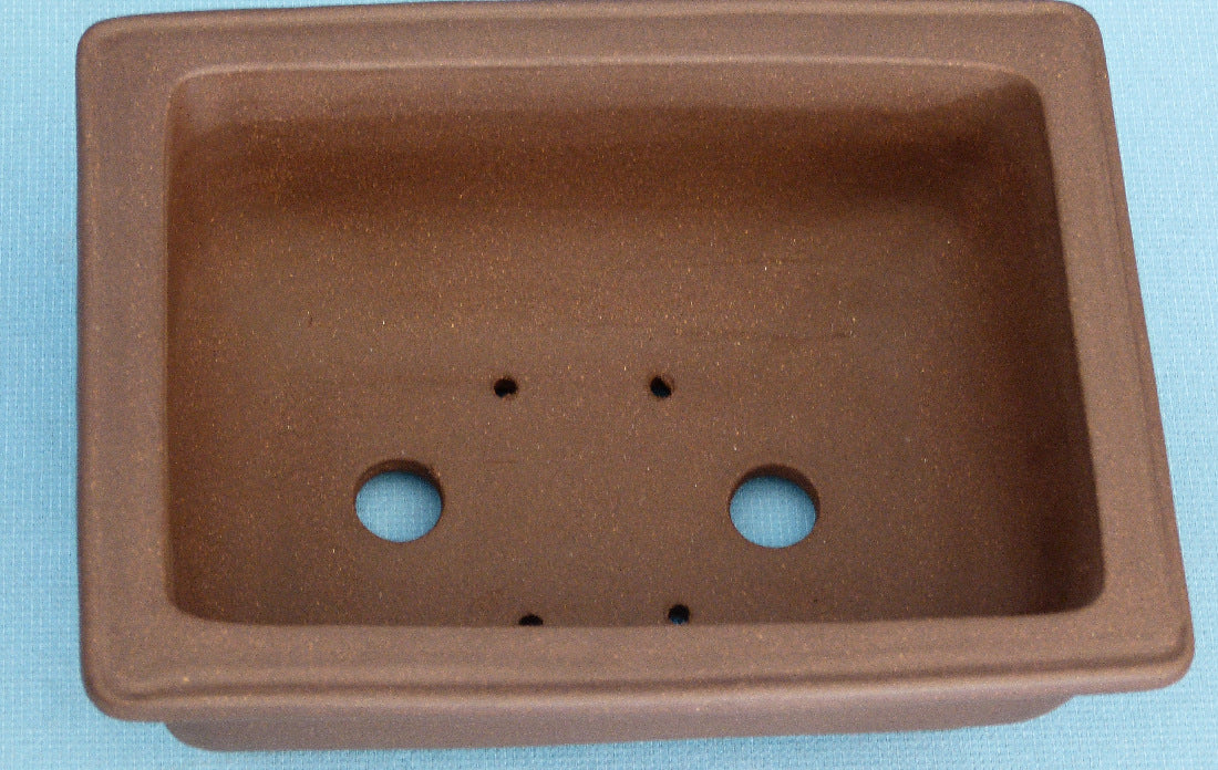 Deep Rectangular Unglazed Quality Bonsai Pot - 9"