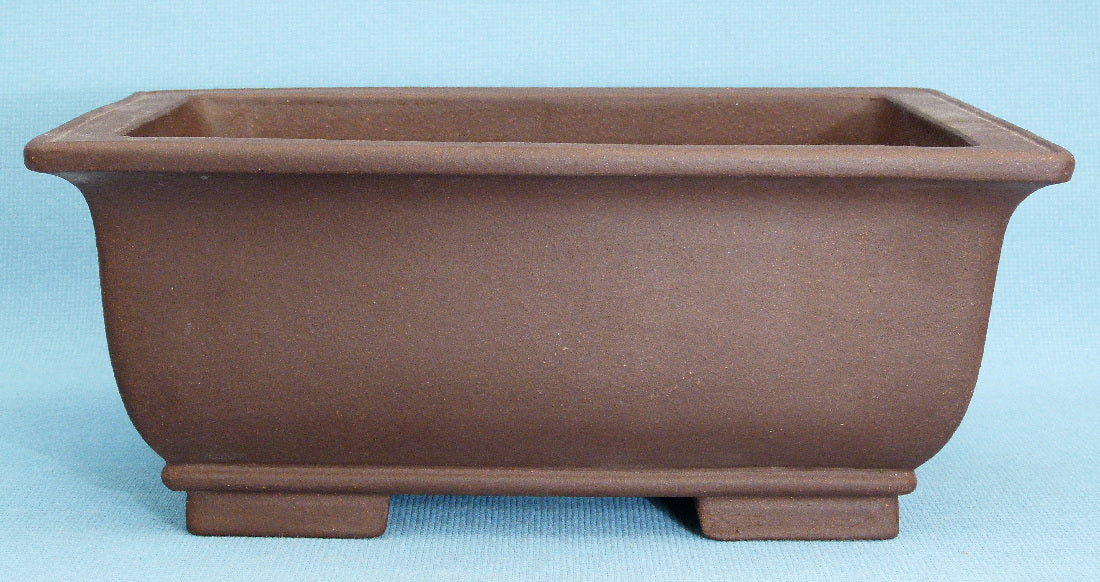 Deep Rectangular Unglazed Quality Bonsai Pot - 12"