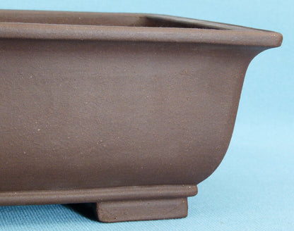 Deep Rectangular Unglazed Quality Bonsai Pot - 12"