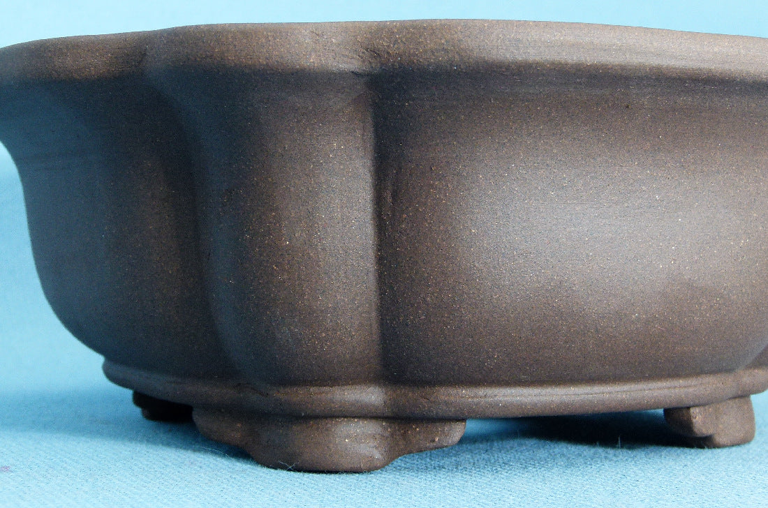 Lotus Flower Style Unglazed Quality Bonsai Pot - 9"