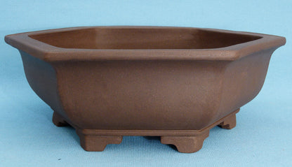 Hexagonal Unglazed Quality Bonsai Pot - 14"