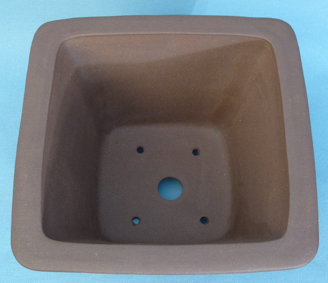Deep Square Unglazed Quality Bonsai Pot - 11"