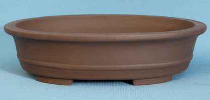 Oval Unglazed Quality Bonsai Pot - 11.5"