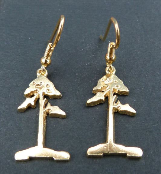 Bonsai Jewellery Gilt Sterling Silver Drop Earrings