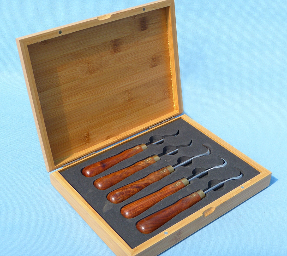 Bonsai & Wood Carving Gouge Set - 5 Piece Set in Presentation Case