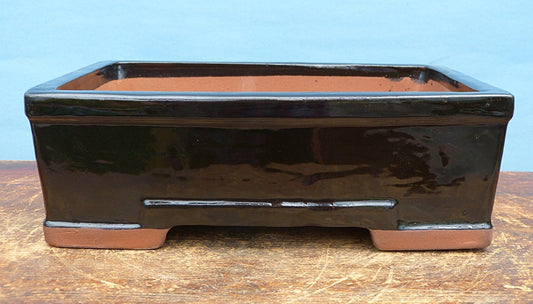 Green Glazed Rectangle Bonsai Pot 