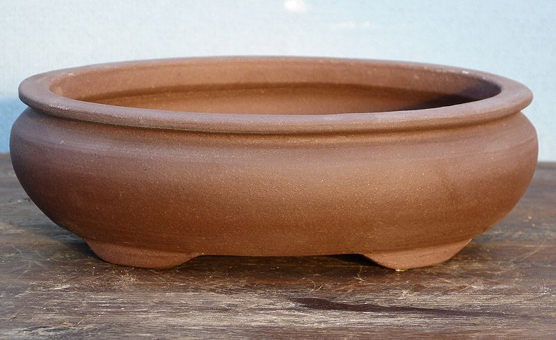 Bonsai Basics - Oval Unglazed Bonsai Pot - 8"