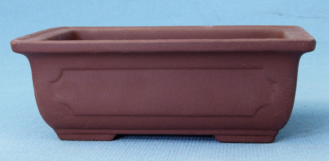 Rectangular Unglazed Japanese Made Bonsai Pot - 6.5"