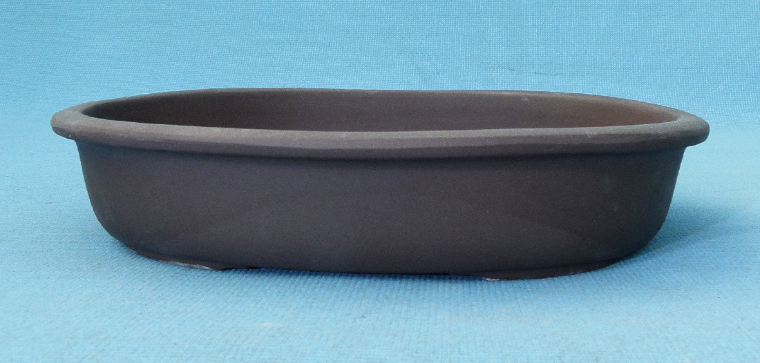 Japanese Made Quality Unglazed Oval Bonsai Pot - 10"