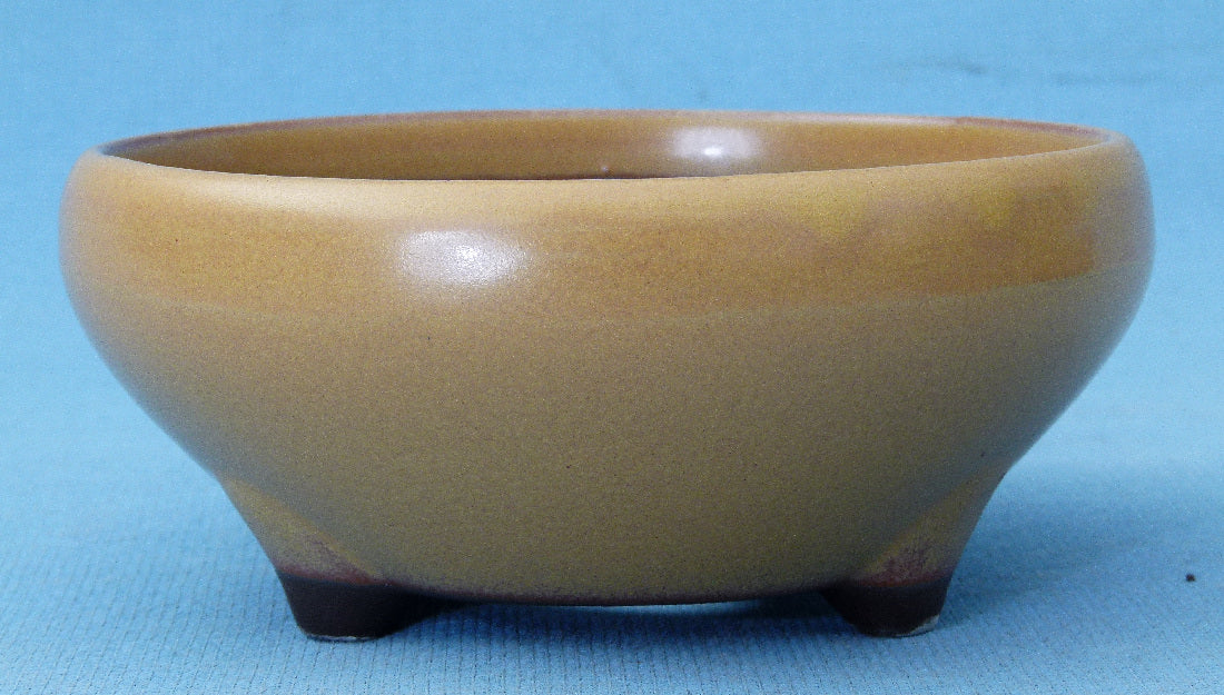 High Quality Japanese Glazed Round Bonsai Pot - 4"