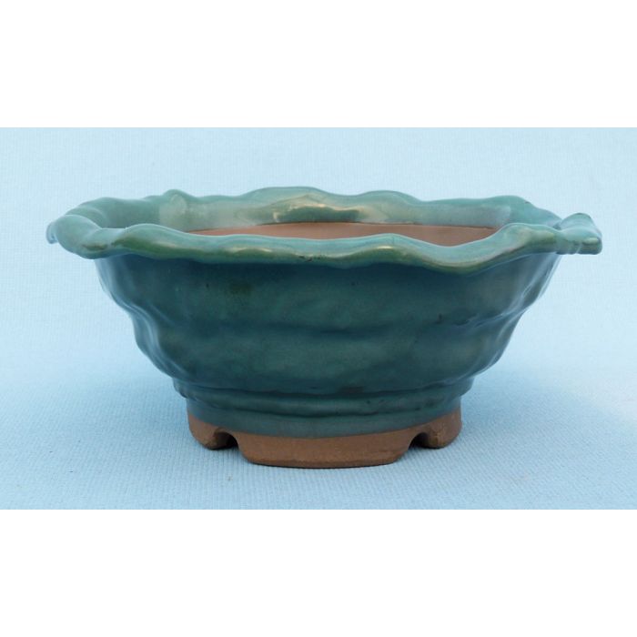 Informal Round Glazed Japanese Bonsai Pot - 9